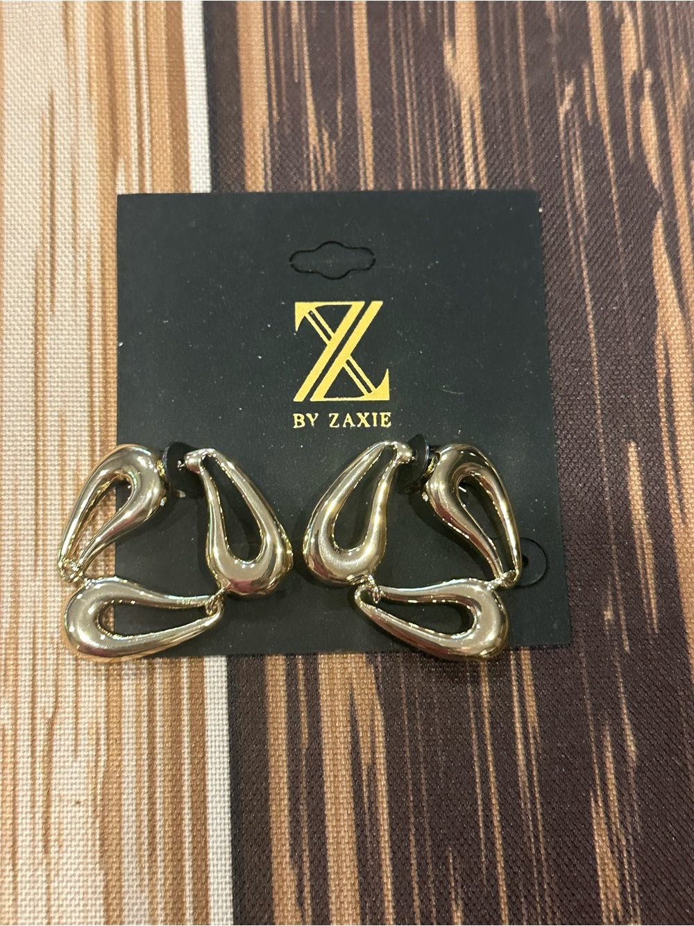 Zaxie Gold Abstract Teardrop Cluster Earrings Studs